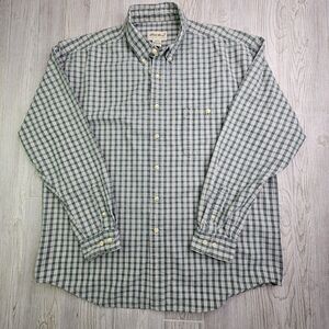 Eddie Bauer XL Green Plaid‎ Button Up Long Sleeve Heavy